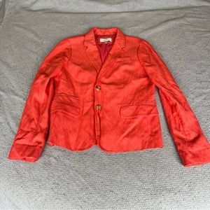 J. Crew Bright Coral Schoolboy Classic Blazer Size 10 EUC